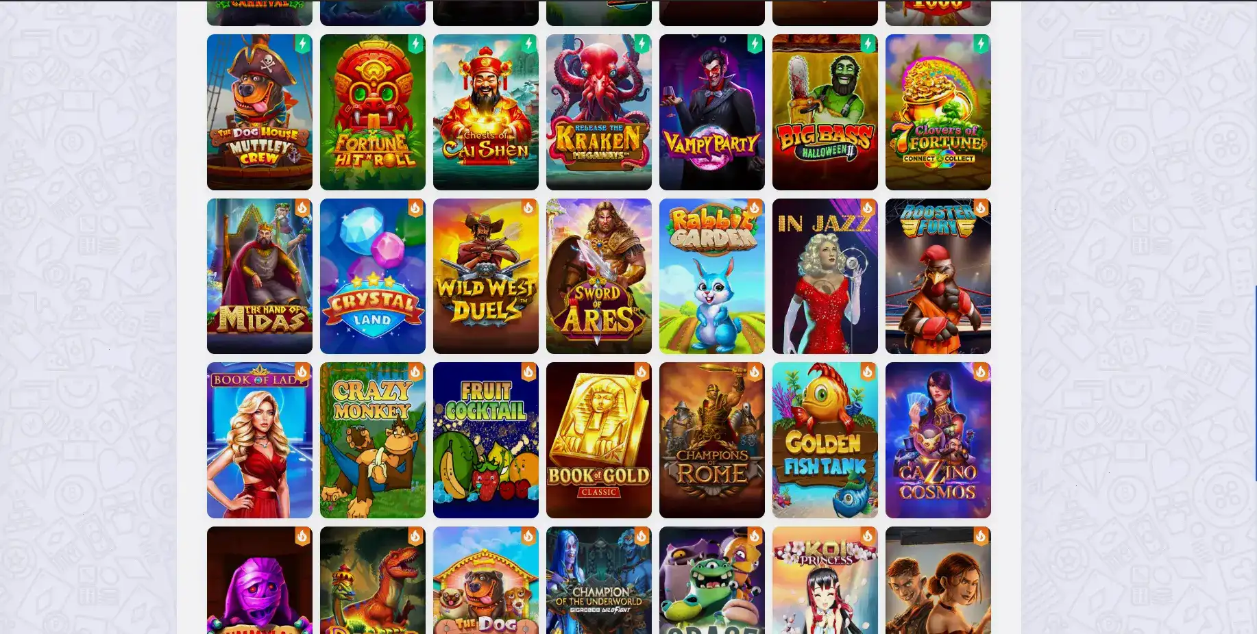 Интерфейс игровых автоматов Вулкан Гранд